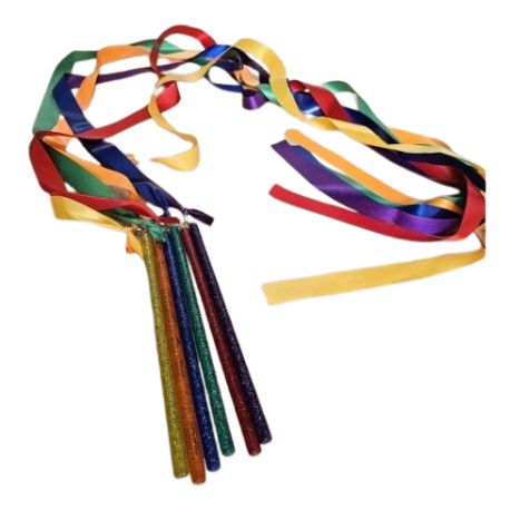 Set de 6 panglici pentru gimnastica ritmica 1.6 m