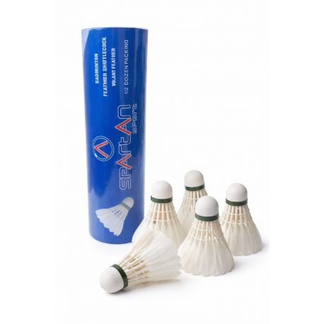 Set 6 fluturasi badminton albi cu pene