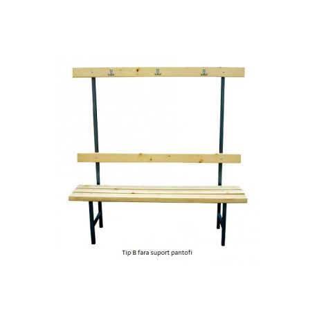 Banca vestiar 1,5 m, cu spatar si cuier