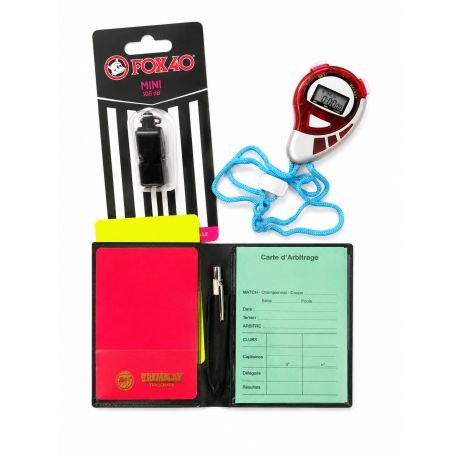 Set complet arbitru cu fluier, cronometru și carnet de arbitraj