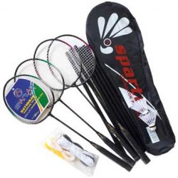 Rachete badminton joc dublu, cu fileu si fluturasi - set